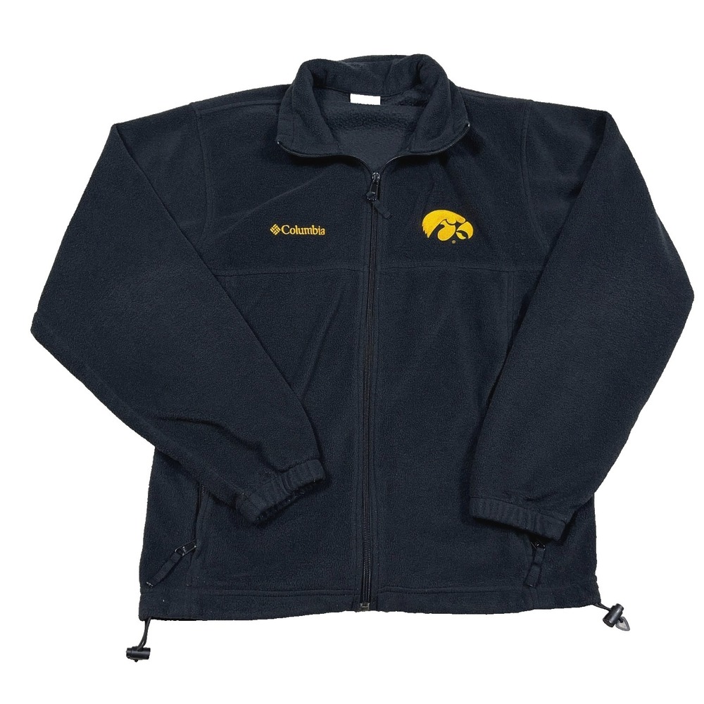 Iowa Hawkeyes Jacket Adult Medium Black Fleece Full Zip Columbia Sweater